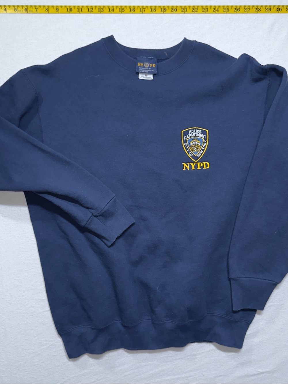 2002 NYPD police department crewneck Embroidered Navy Crewneck Sweatshirt